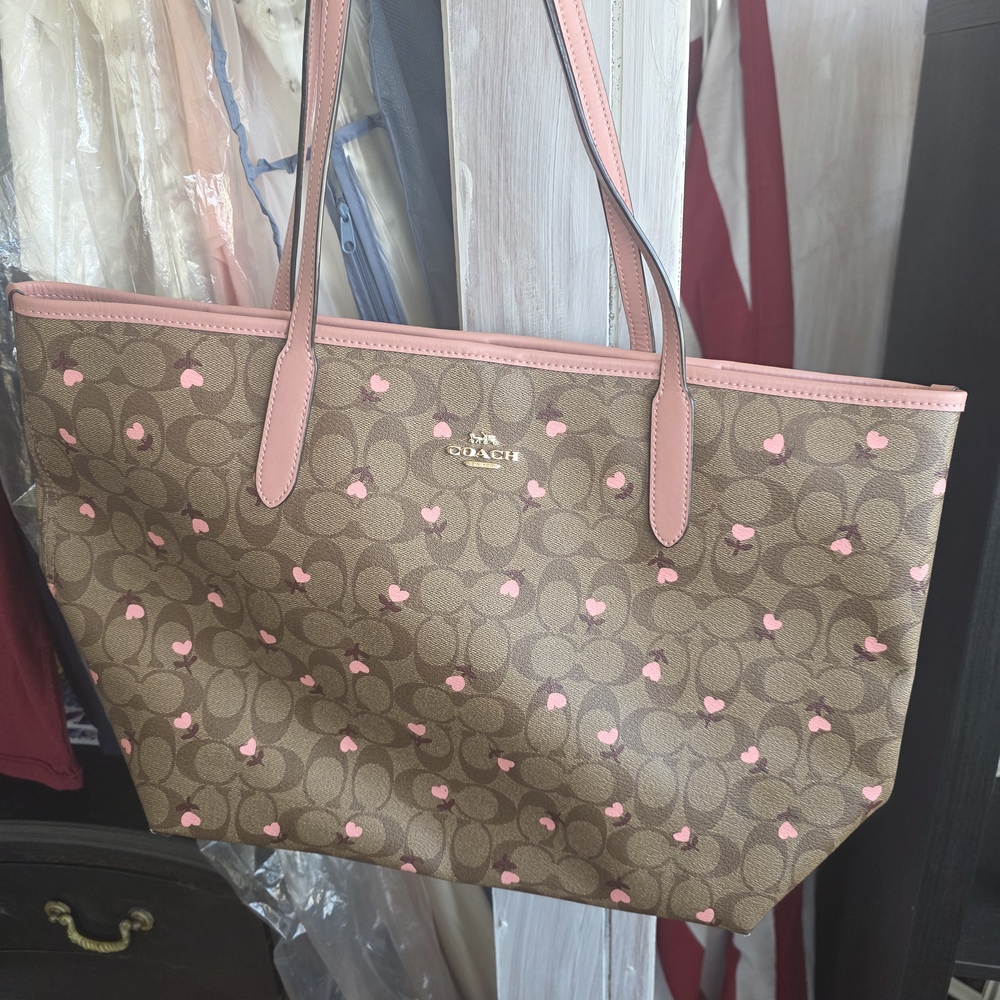 Coach Brown and Pink Women's Tote Bag